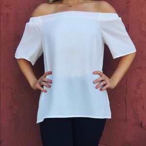 White off the shoulder top
